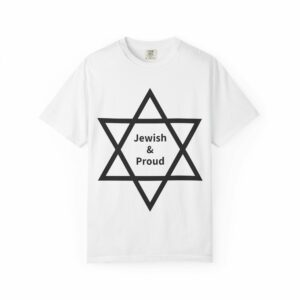 jewish & proud star of david white t shirt – israel pride tee