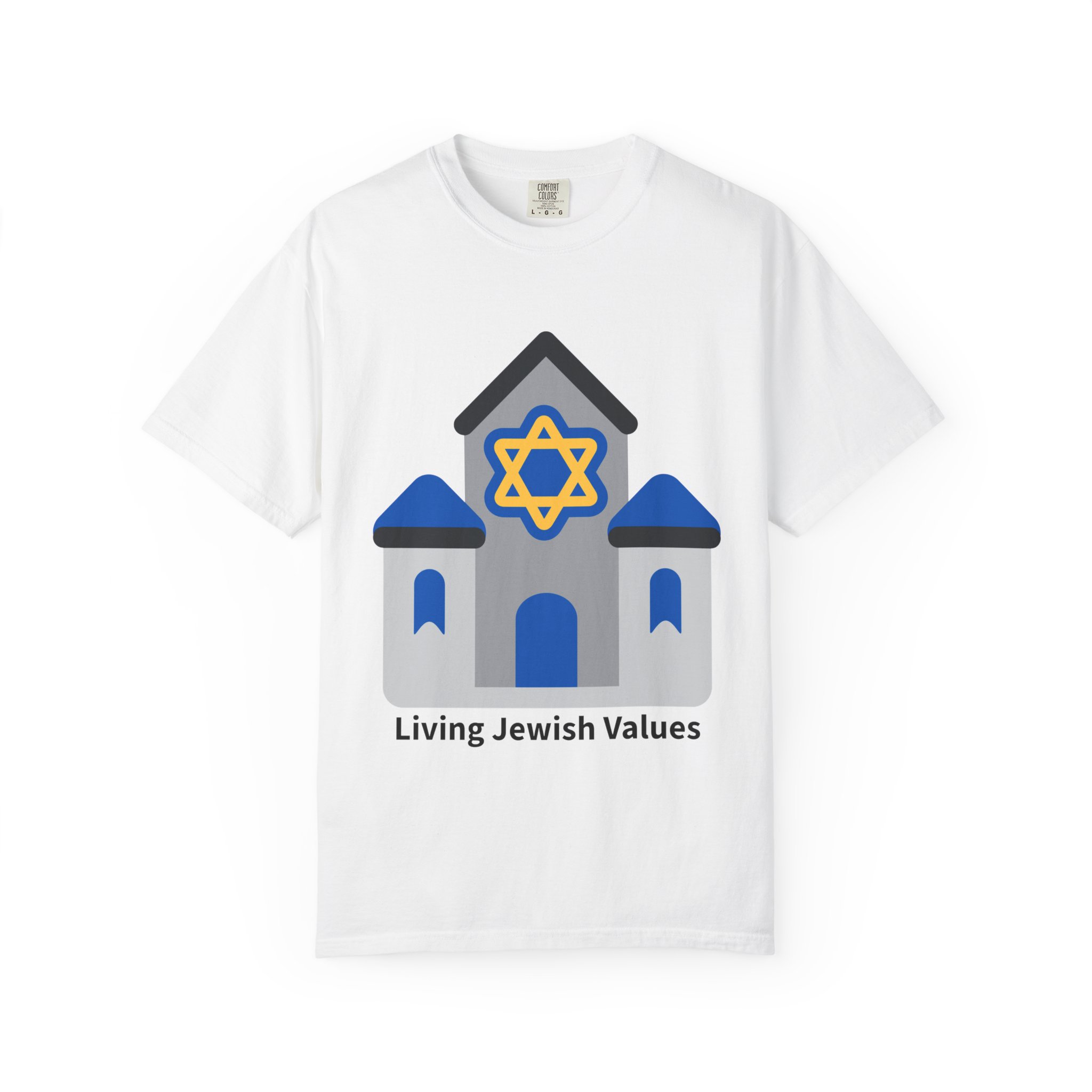 living jewish values white t shirt | jewish pride tee living jewish values white t shirt | jewish pride tee