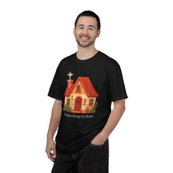 shabbat brings us home t shirt | jewish faith & tradition tee