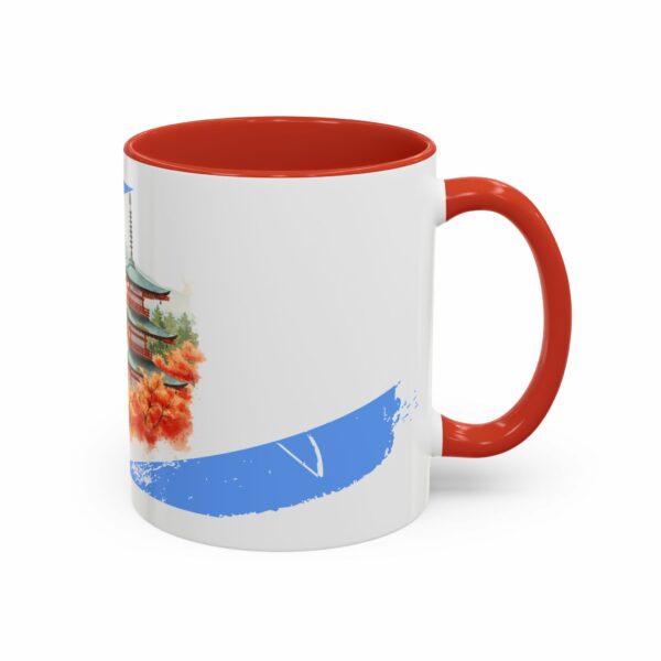 temple mount pagoda mug | japanese autumn scenic coffee mug