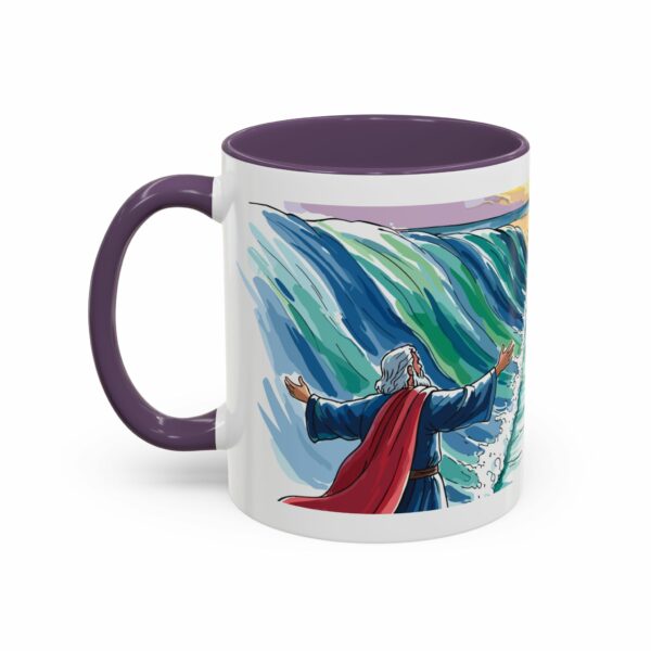 moses parting seas accent coffee mug | inspirational biblical scripture ceramic mug