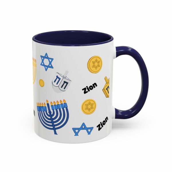zion hanukkah accent mug – menorah, dreidel & star of david zion hanukkah accent mug – menorah, dreidel & star of david