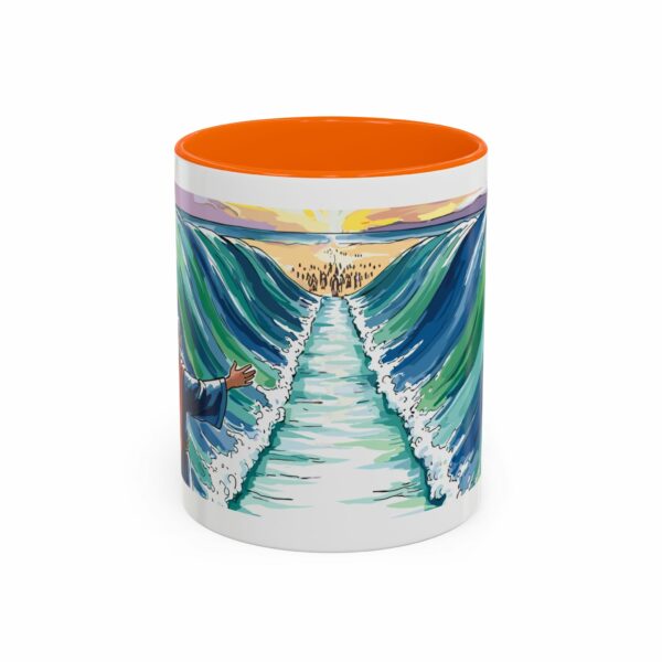 moses parting seas accent coffee mug | inspirational biblical scripture ceramic mug