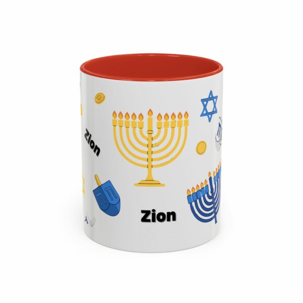 zion hanukkah accent mug – menorah, dreidel & star of david zion hanukkah accent mug – menorah, dreidel & star of david