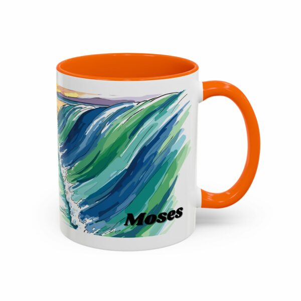 moses parting seas accent coffee mug | inspirational biblical scripture ceramic mug