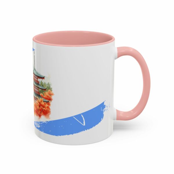 temple mount pagoda mug | japanese autumn scenic coffee mug
