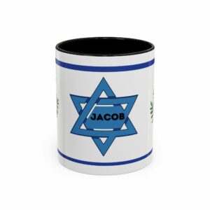 personalized jacob hanukkah mug | star of david accent coffee mug