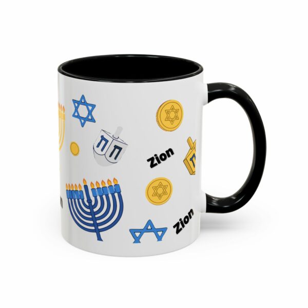 zion hanukkah accent mug – menorah, dreidel & star of david zion hanukkah accent mug – menorah, dreidel & star of david