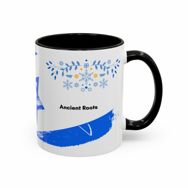 ancient roots hanukkah coffee mug | blue star of david accent mug ancient roots hanukkah coffee mug | blue star of david accent mug