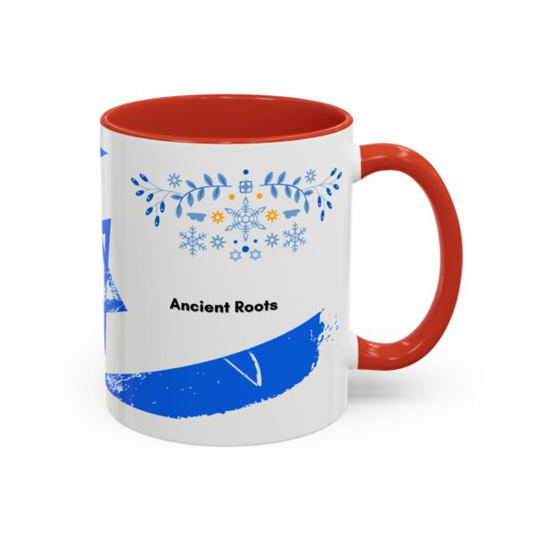 ancient roots hanukkah coffee mug | blue star of david accent mug ancient roots hanukkah coffee mug | blue star of david accent mug