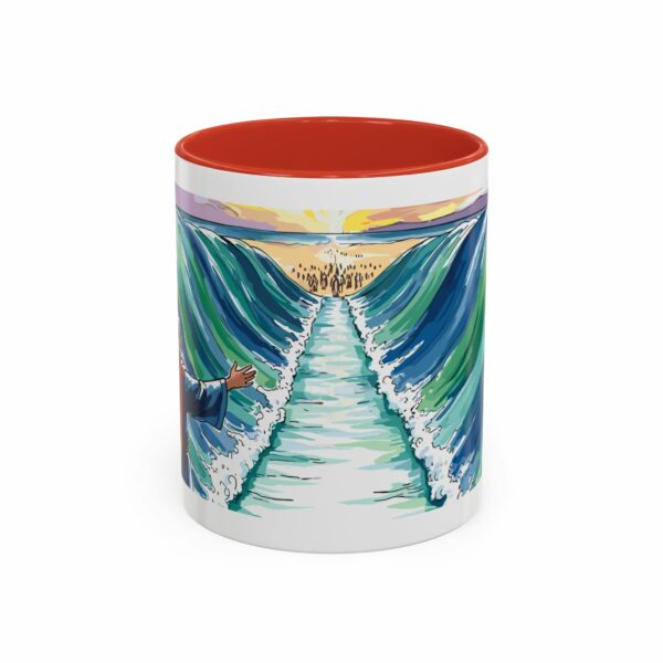 moses parting seas accent coffee mug | inspirational biblical scripture ceramic mug