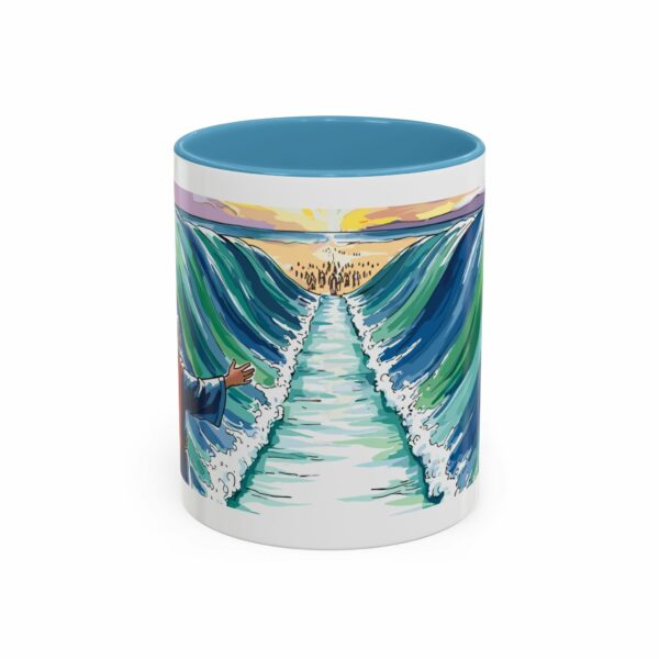 moses parting seas accent coffee mug | inspirational biblical scripture ceramic mug