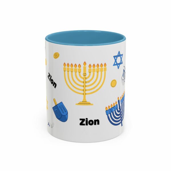 zion hanukkah accent mug – menorah, dreidel & star of david zion hanukkah accent mug – menorah, dreidel & star of david