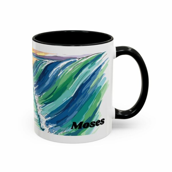 moses parting seas accent coffee mug | inspirational biblical scripture ceramic mug