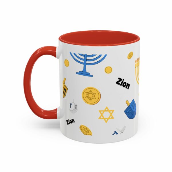 zion hanukkah accent mug – menorah, dreidel & star of david zion hanukkah accent mug – menorah, dreidel & star of david
