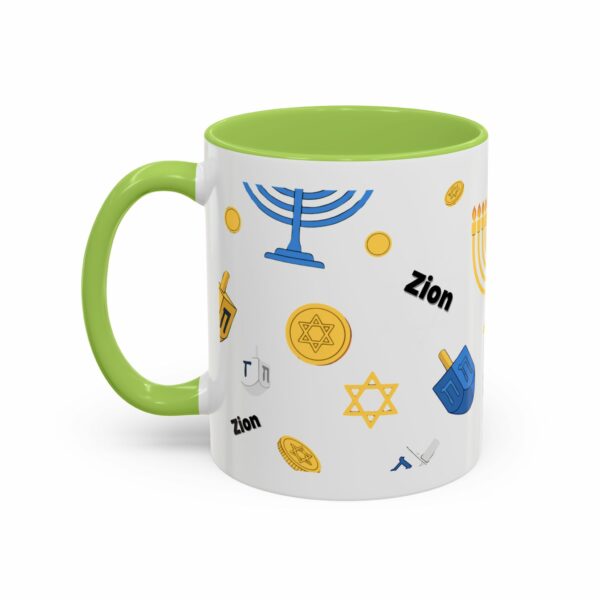 zion hanukkah accent mug – menorah, dreidel & star of david zion hanukkah accent mug – menorah, dreidel & star of david