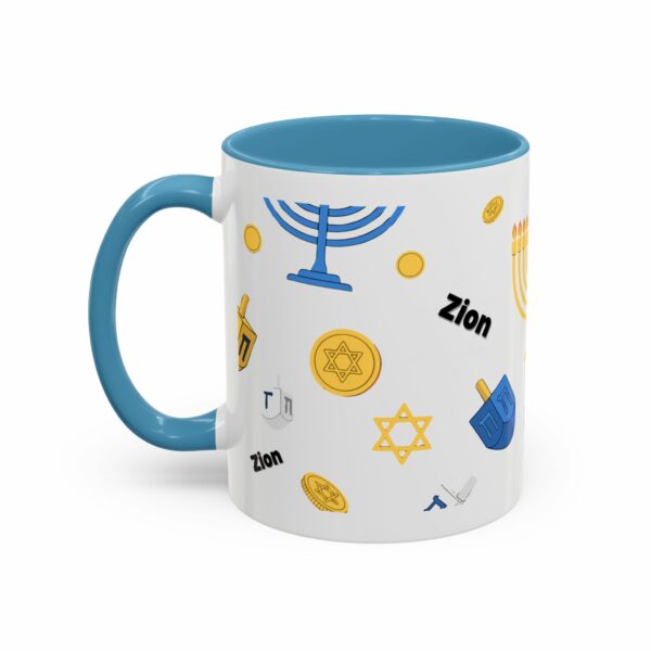 zion hanukkah accent mug – menorah, dreidel & star of david zion hanukkah accent mug – menorah, dreidel & star of david