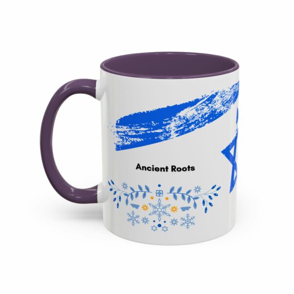 ancient roots hanukkah coffee mug | blue star of david accent mug ancient roots hanukkah coffee mug | blue star of david accent mug