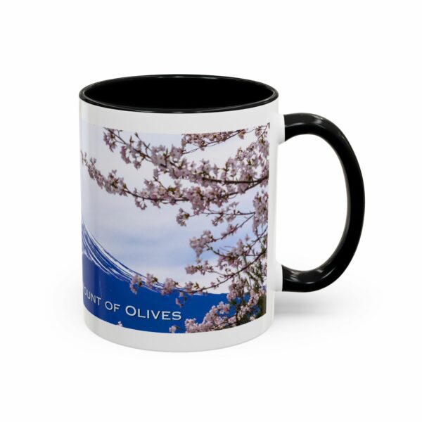 mount of olives scenic cherry blossom accent coffee mug