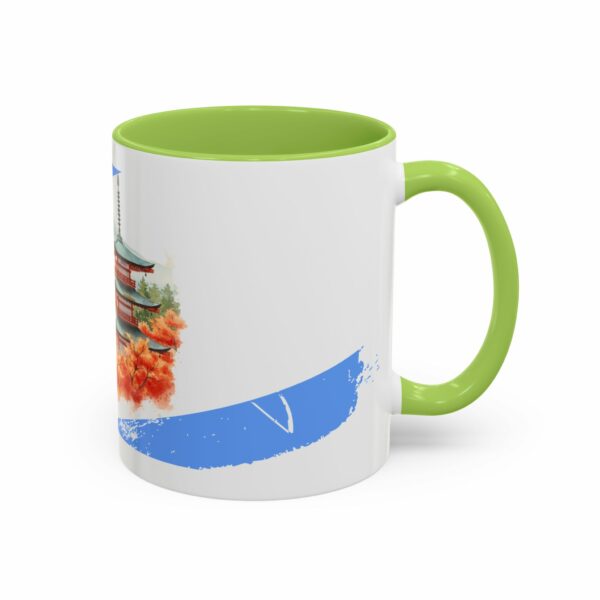 temple mount pagoda mug | japanese autumn scenic coffee mug