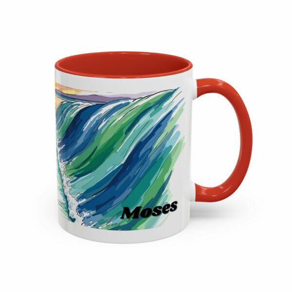 moses parting seas accent coffee mug | inspirational biblical scripture ceramic mug
