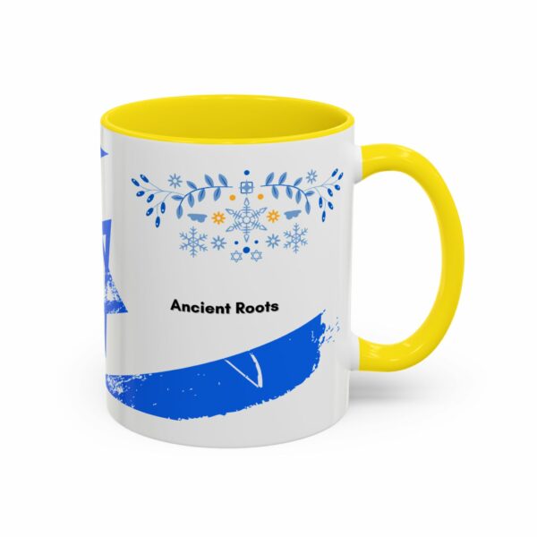 ancient roots hanukkah coffee mug | blue star of david accent mug ancient roots hanukkah coffee mug | blue star of david accent mug