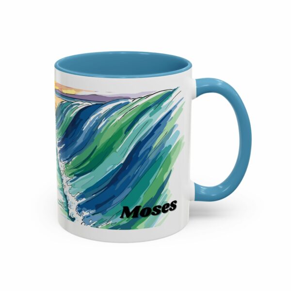 moses parting seas accent coffee mug | inspirational biblical scripture ceramic mug