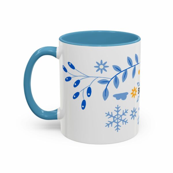 solomon hanukkah coffee mug | blue & gold dreidel and star design