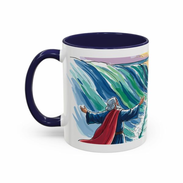 moses parting seas accent coffee mug | inspirational biblical scripture ceramic mug
