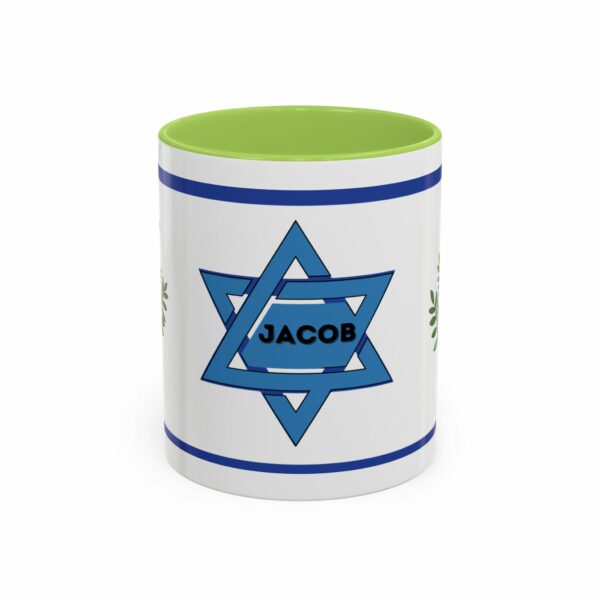 personalized jacob hanukkah mug | star of david accent coffee mug personalized jacob hanukkah mug | star of david accent coffee mug