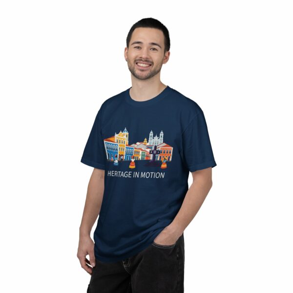 heritage in motion travel t shirt | colorful city design tee