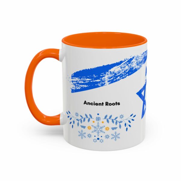 ancient roots hanukkah coffee mug | blue star of david accent mug ancient roots hanukkah coffee mug | blue star of david accent mug