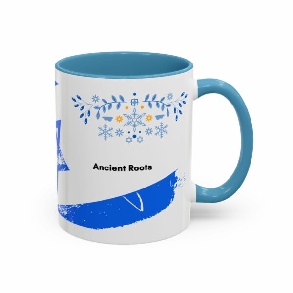 ancient roots hanukkah coffee mug | blue star of david accent mug ancient roots hanukkah coffee mug | blue star of david accent mug