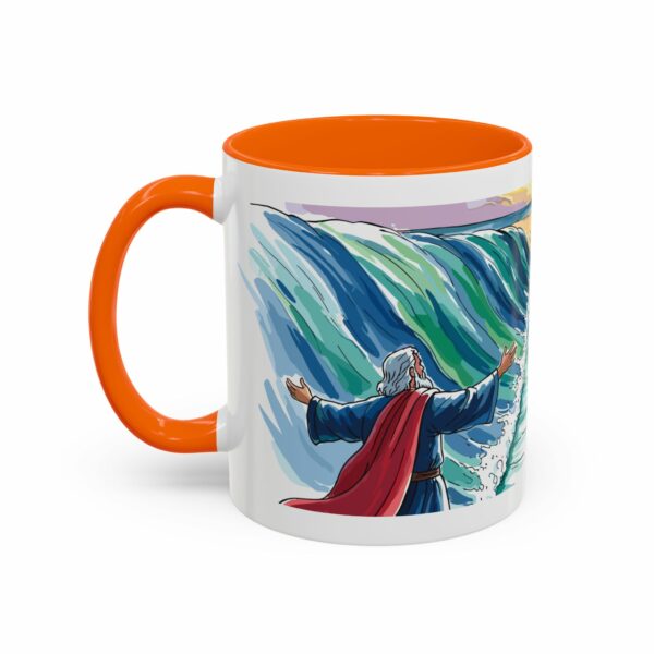 moses parting seas accent coffee mug | inspirational biblical scripture ceramic mug