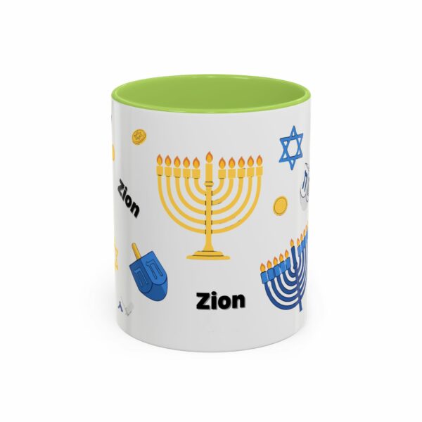 zion hanukkah accent mug – menorah, dreidel & star of david zion hanukkah accent mug – menorah, dreidel & star of david