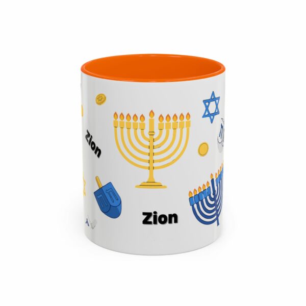 zion hanukkah accent mug – menorah, dreidel & star of david zion hanukkah accent mug – menorah, dreidel & star of david