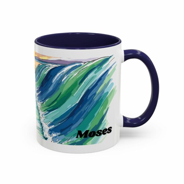 moses parting seas accent coffee mug | inspirational biblical scripture ceramic mug