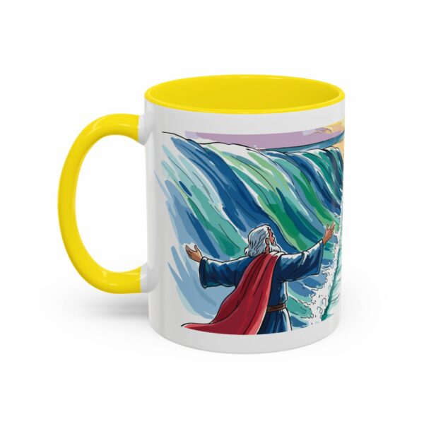 moses parting seas accent coffee mug | inspirational biblical scripture ceramic mug