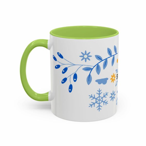 solomon hanukkah coffee mug | blue & gold dreidel and star design