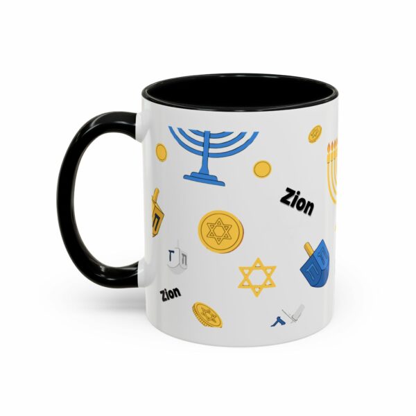 zion hanukkah accent mug – menorah, dreidel & star of david zion hanukkah accent mug – menorah, dreidel & star of david