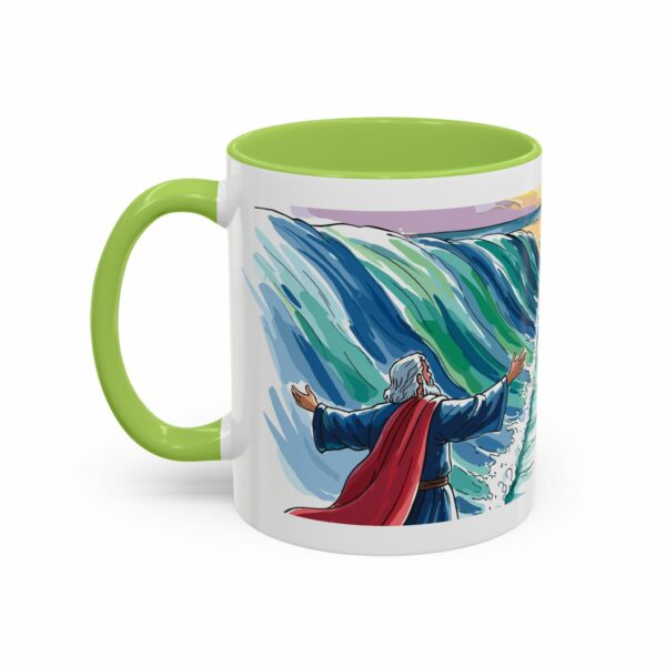 moses parting seas accent coffee mug | inspirational biblical scripture ceramic mug