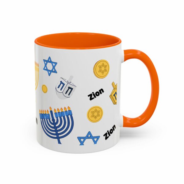 zion hanukkah accent mug – menorah, dreidel & star of david zion hanukkah accent mug – menorah, dreidel & star of david