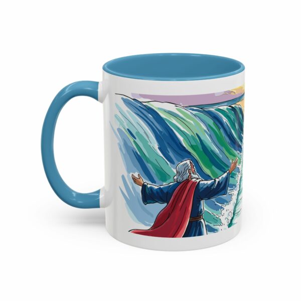 moses parting seas accent coffee mug | inspirational biblical scripture ceramic mug
