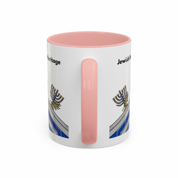 jewish heritage accent coffee mug | star of david & menorah blue ceramic mug