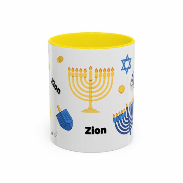zion hanukkah accent mug – menorah, dreidel & star of david zion hanukkah accent mug – menorah, dreidel & star of david