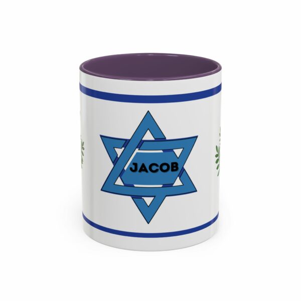 personalized jacob hanukkah mug | star of david accent coffee mug personalized jacob hanukkah mug | star of david accent coffee mug