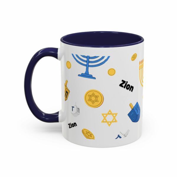 zion hanukkah accent mug – menorah, dreidel & star of david zion hanukkah accent mug – menorah, dreidel & star of david