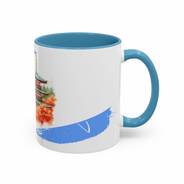 temple mount pagoda mug | japanese autumn scenic coffee mug