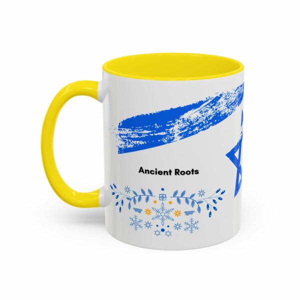 ancient roots hanukkah coffee mug | blue star of david accent mug ancient roots hanukkah coffee mug | blue star of david accent mug