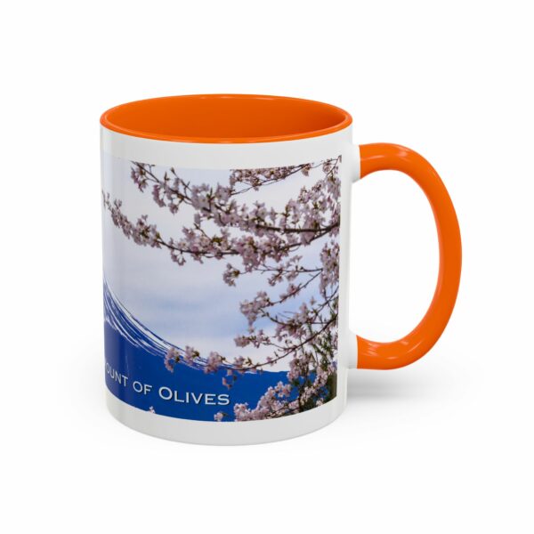mount of olives scenic cherry blossom accent coffee mug